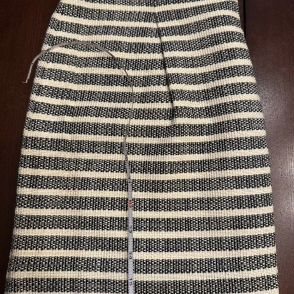 J. Crew Black and White Striped Pencil Skirt